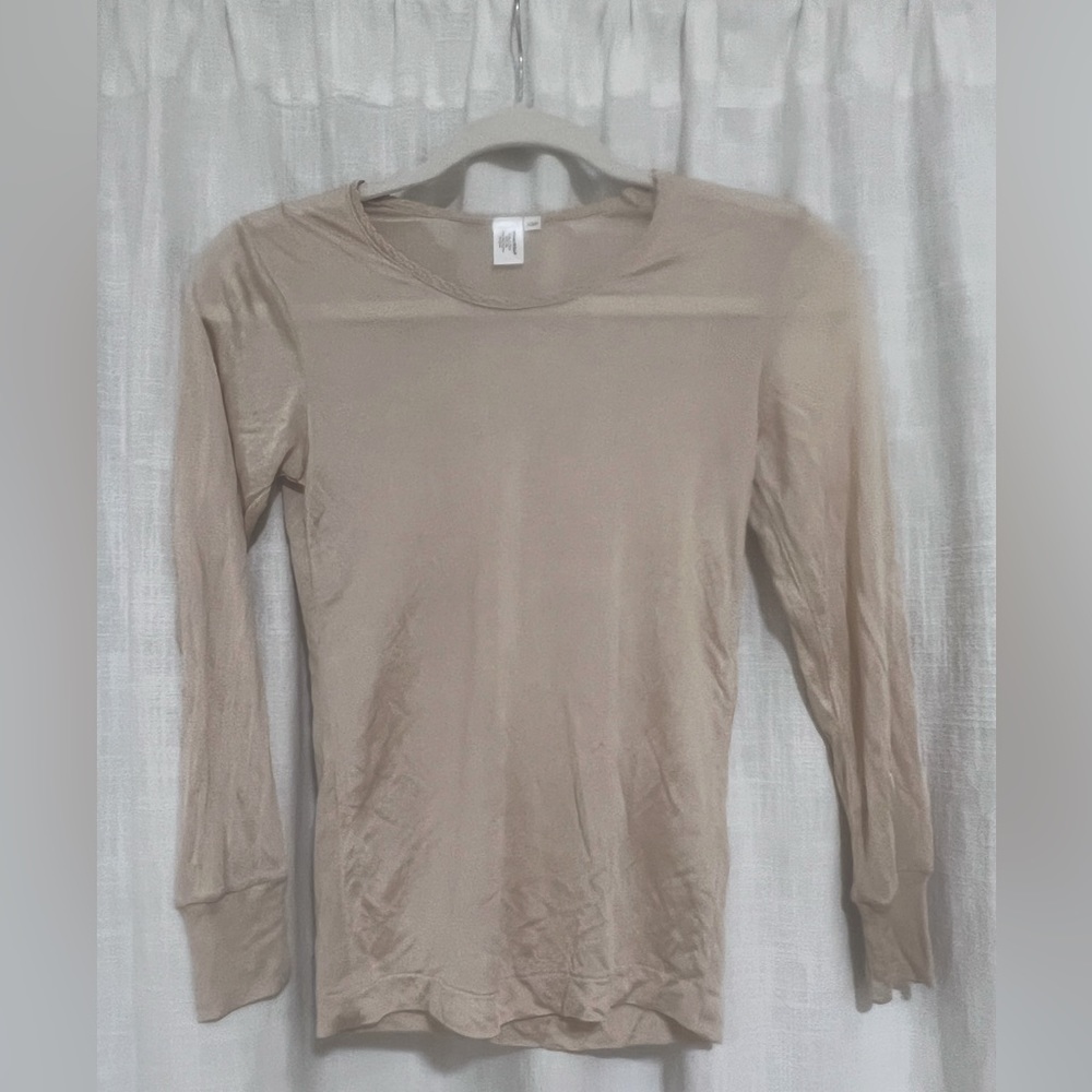 WinterSilks Base Layer Long Sleeve Shirt - Cream Beige